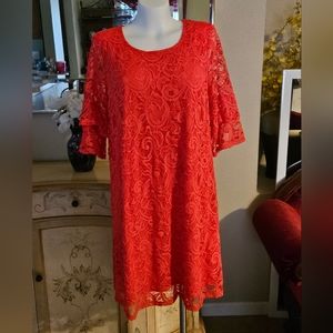 Tecera Red Lace Dress